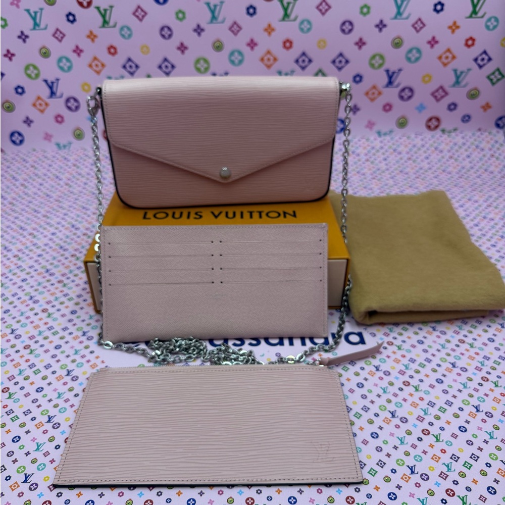 🎀 Louis Vuitton Felicie Pochette in Rose Ballerine Epi Leather 🎀